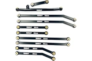 TEIRAY SCX24 Links Upgrades High Clearance RC Crawler Car Steering Rod Tie for SCX24 Gladiator 1/24 RC Crawler Car Axial AXI00005 10PCS (Black)