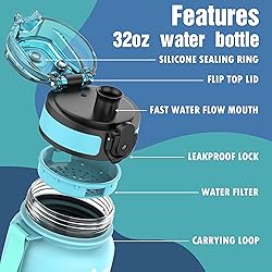 OLDLEY Water Bottles, 32oz Motivational Sports