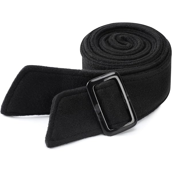 black wool tie belt