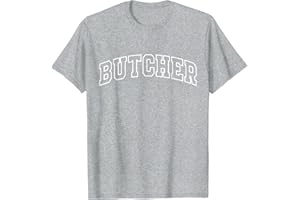 IKYDDY Butcher Funny Athletic Lettering Butchery Gifts Men T-Shirt