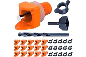Lil'Clucker Horizontal Chicken Waterer Nipples, Pack of 15 Chicken Nipple Waterer with Drill Bits, Easy Install Automatic Chicken Waterer System, No Leak Chicken Water Feeder, Poultry Waterer - Orange