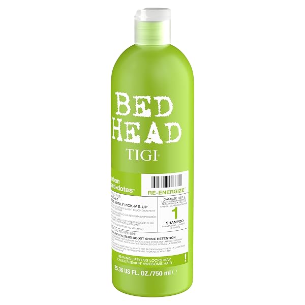 BED HEAD BY TIGI URBAN ANTIDOTES RE-ENERGIZE DAILY SHAMPOO FOR NORMAL HAIR, HYDRATING & STRENGTHENING, 25.36 FL OZ