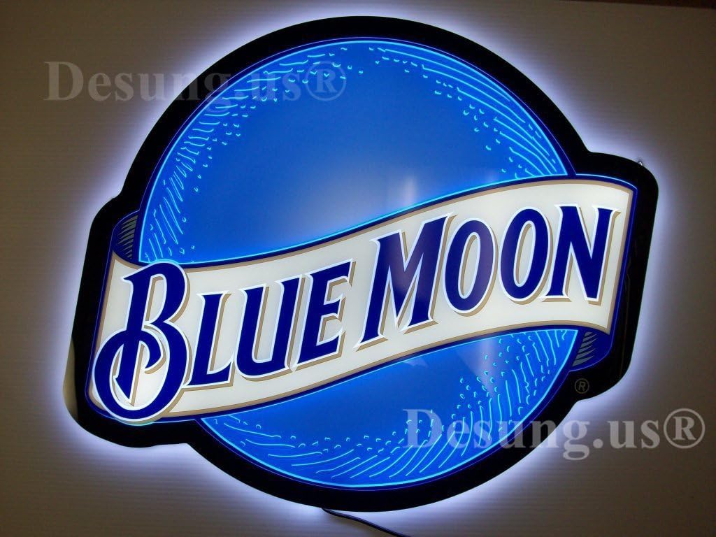 Desung Revolutionary Blue Moon LED Neon Light Sign (Multiple Sizes Available) Vivid Printing Tech Design Decorate 3rd Generation LED Sign 17'' LE01M