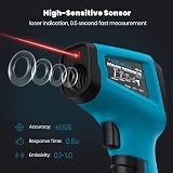 Tilswall Infrared Thermometer Gun with Emissivity 0.1-0.99 -50°C to 600°C view 2