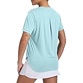 CHALLMOTI Women's Short Sleeve Workout Tops Athletic Shirts Sun Protection Shirts Quick Dry for Tennis Running UPF 50+