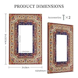 Spshian Vintage Bohemian Blue Red Floral Retro 1
