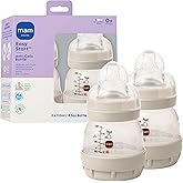 MAM 4.5oz Easy Start Anti-Colic Wide Neck Vented Baby Bottle, Extra Slow Flow Breastfeeding-Like Silicone Nipple, Reduces Colic, Gas & Reflux, Easy to Clean, BPA Free, 0+ Months, Made in Europe