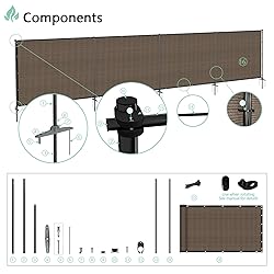 SunnyRoyal 6' x 4' Privacy Fence Screen with Iron