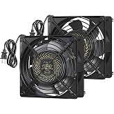 DEWENWILS 2 Pack 120V AC Fan Waterproof Exhaust Fan 120mm 18W 2850RPM 90CFM | DIY Cooling Fan for Refrigerator, Computer Case, Compressor Engine, Generator, UL Listed, Black
