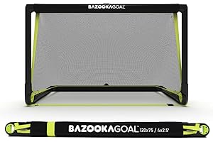 BazookaGoal Original Solid Frame Pop Up Goal - Folding Mini Soccer Goal for Kids and Adults - Portable Goal Post - Easy to Set-up & Steady