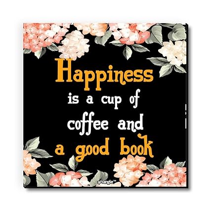 Seven Rays Happiness is Coffee and A Good Book Fridge Magnet Dimensions - 3 X 3 inch