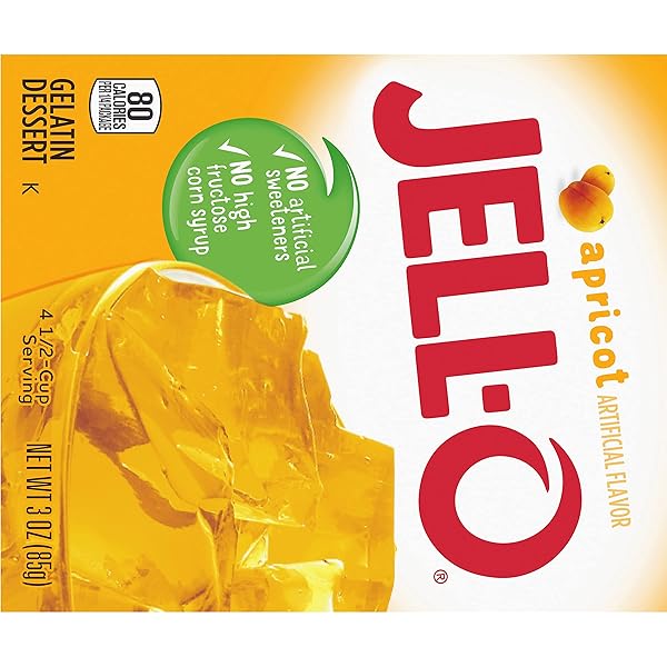 JELL-O APRICOT GELATIN DESSERT 3 OUNCE BOXES (PACK OF 4)