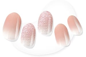 Dashing Diva Glaze Nail Strips - Velvet Blush | Long Lasting, Chip Resistant, Semi-Cured Gel Nails | 34 Salon Quality Nude Ombre Set