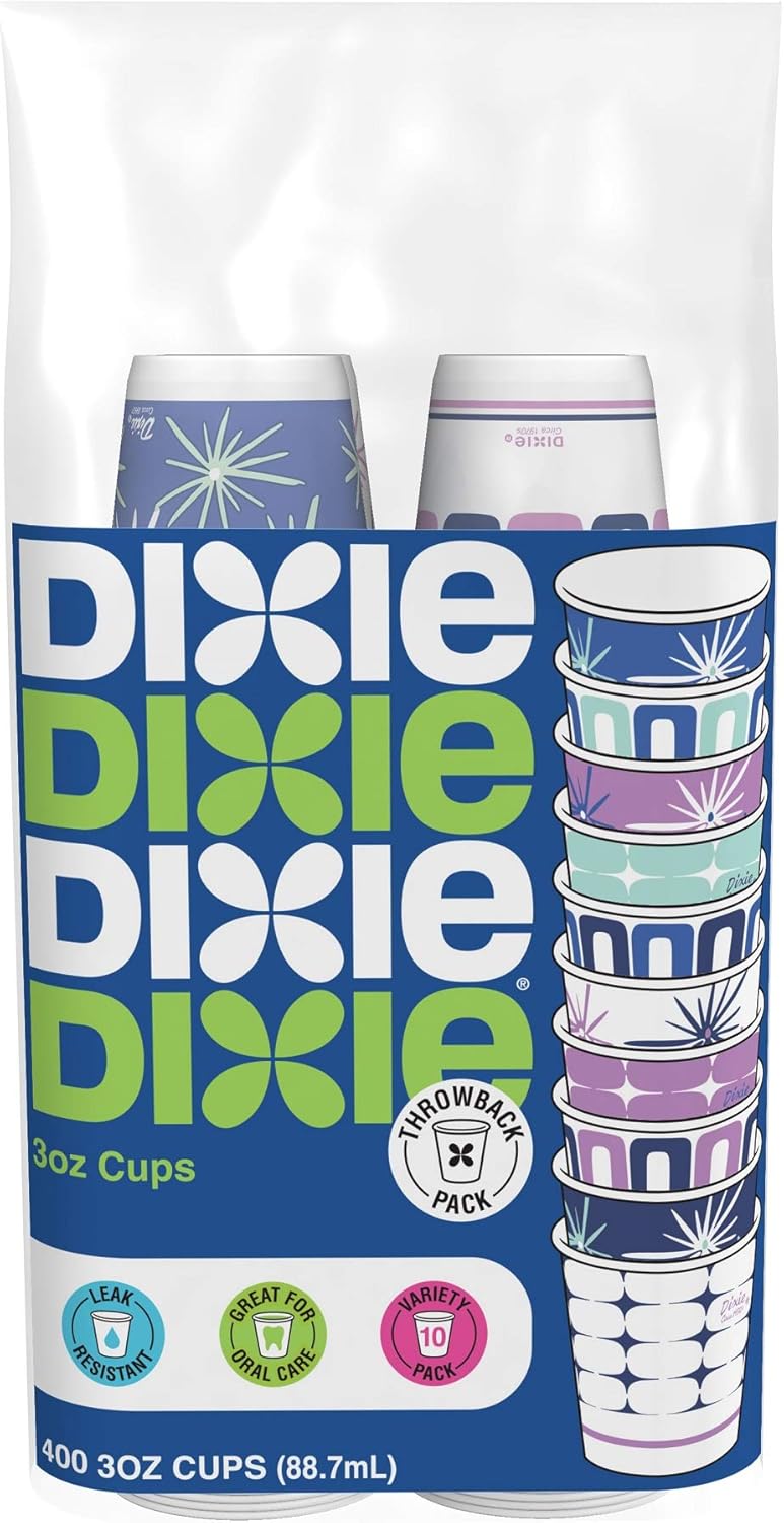 Dixie Paper Bath Cups, 3oz Cups, Pack of 400 Cups, Colors/Styles Vary: Health & Personal Care