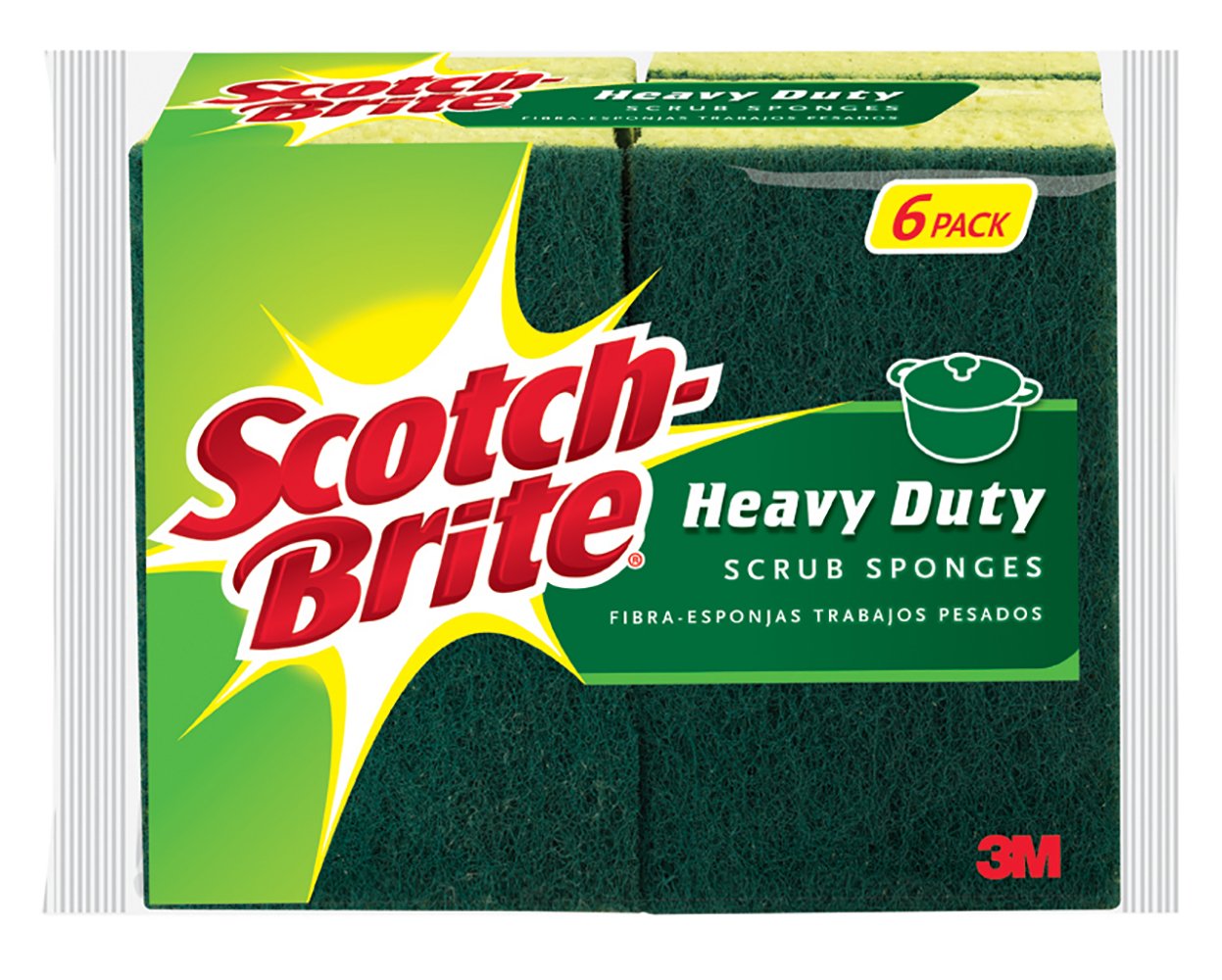 Scotch-Brite Heavy Duty Scrub Sponge, 6-Sponges