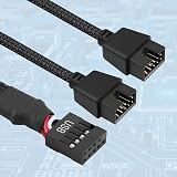 OUZHOU USB 2.0 9Pin Splitter Cable, 2x 9-Pin Male Extension for Motherboard view 6