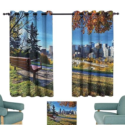 Amazon Com City Room Darkening Curtain Park Bench
