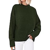 PRETTYGARDEN Womens Sweaters Fall 2025 Trendy Casual Crewneck Long Sleeve Cozy Knit Pullover Sweater Tops Winter Clothing(Army Green,Large)