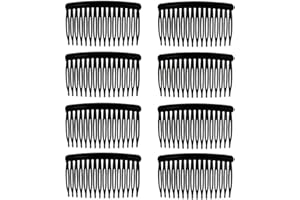 Provone 8pcs Vintage Hair Combs Plastic Side Hair Combs With 16 Teeth For Fine Hair Accessory For Women Girls (Black)