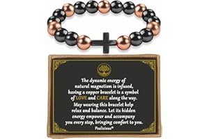 PEALICIOUS Copper Bracelets for Women and Men, Magnetic Bracelets for Women and Men with 3500 Gauss Magnetic Beads Cooper Christian Jewelry Pulsera de Cobre Para Hombres Copper Jewelry