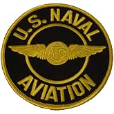 U.S. NAVAL AVIATION with AIR CREW WINGS ROUND PATCH - Great Color - Veteran Owned Business
