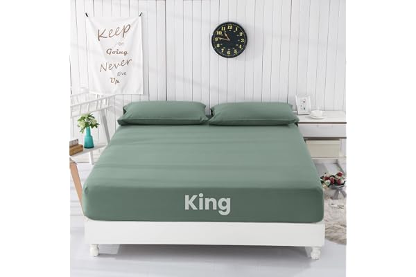 GLUYOHEY Grounding Fitted Sheets, King Size, 90% Organic Cotton + 10% Pure Silver Fiber, Earthing Bed Sheet with Connect Cord