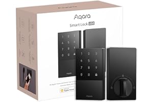 Aqara Smart Lock U50, Keyless Entry Door Lock with Apple Home Key, Bluetooth Deadbolt Lock, App Remote Control, Supports Apple HomeKit, Matter, Google Home, Alexa, IFTTT, Black
