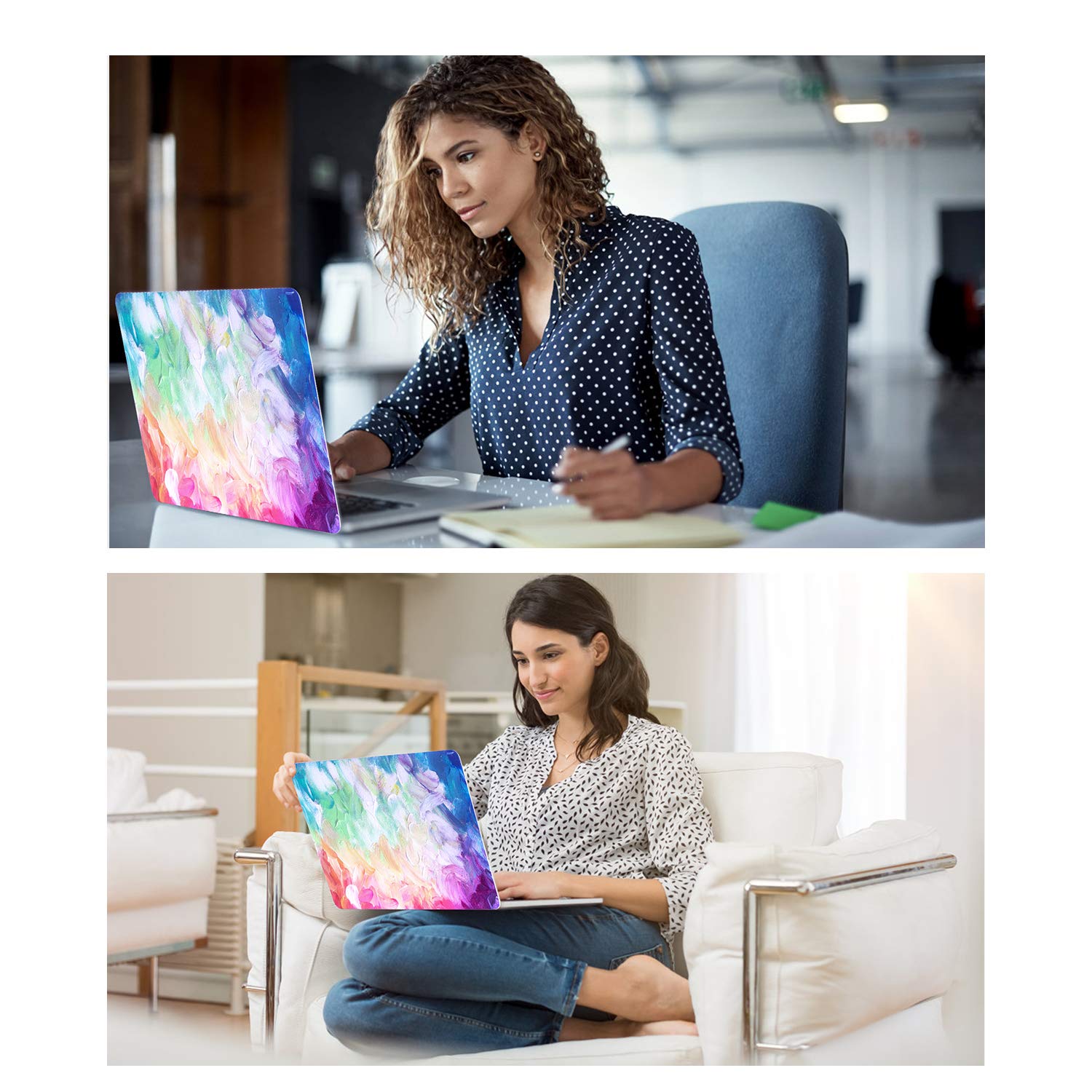 MacBook Air 13 inch Case 2018 Release A1932, TeenGrow Rubber Coated Plastic Hard Case Shell & Keyboard Cover & Screen Protector Only Compatible New Version Mac Air 13\