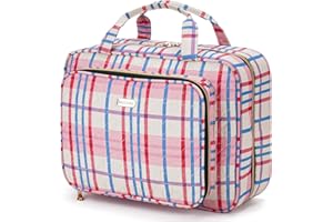 BALULHG Travel Hanging Toiletry Bag for Women, Water-Resistant Cosmetic Organizer with 4 Compartments & 360° Swivel Hook, TSA-Approved Makeup Bag for Shampoo, Full Sized Container, Toiletries (Pink)