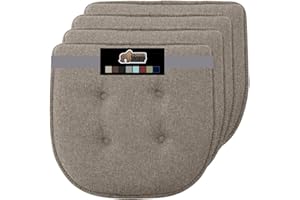 GORILLA GRIP Tufted Chair Cushions, Memory Foam Pads for Dining Room, Kitchen Table, Office Desk, Rocking Chairs, Stay in Pla
