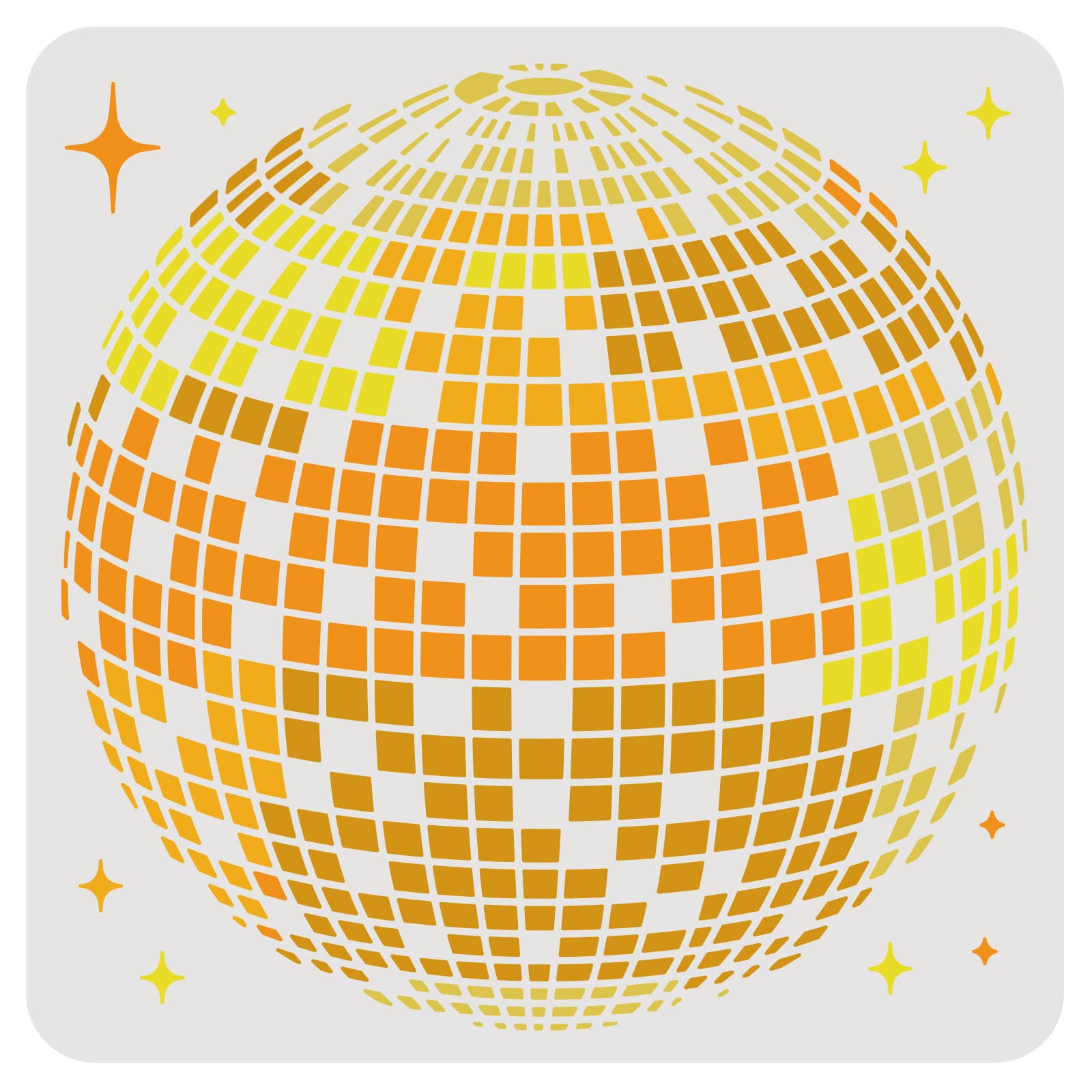 BENECREAT Disco Ball Stencil, 30x30cm Dancing Party Shiny Ball PET Painting Templates Drawing Stencils for Scrapbooking, Floor Furniture, Wall Art