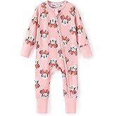 Disney Princess Ariel Belle Moana Mickey Minnie Baby Organic Cotton Footie Zipper Pajamas Newborn Infant Romper