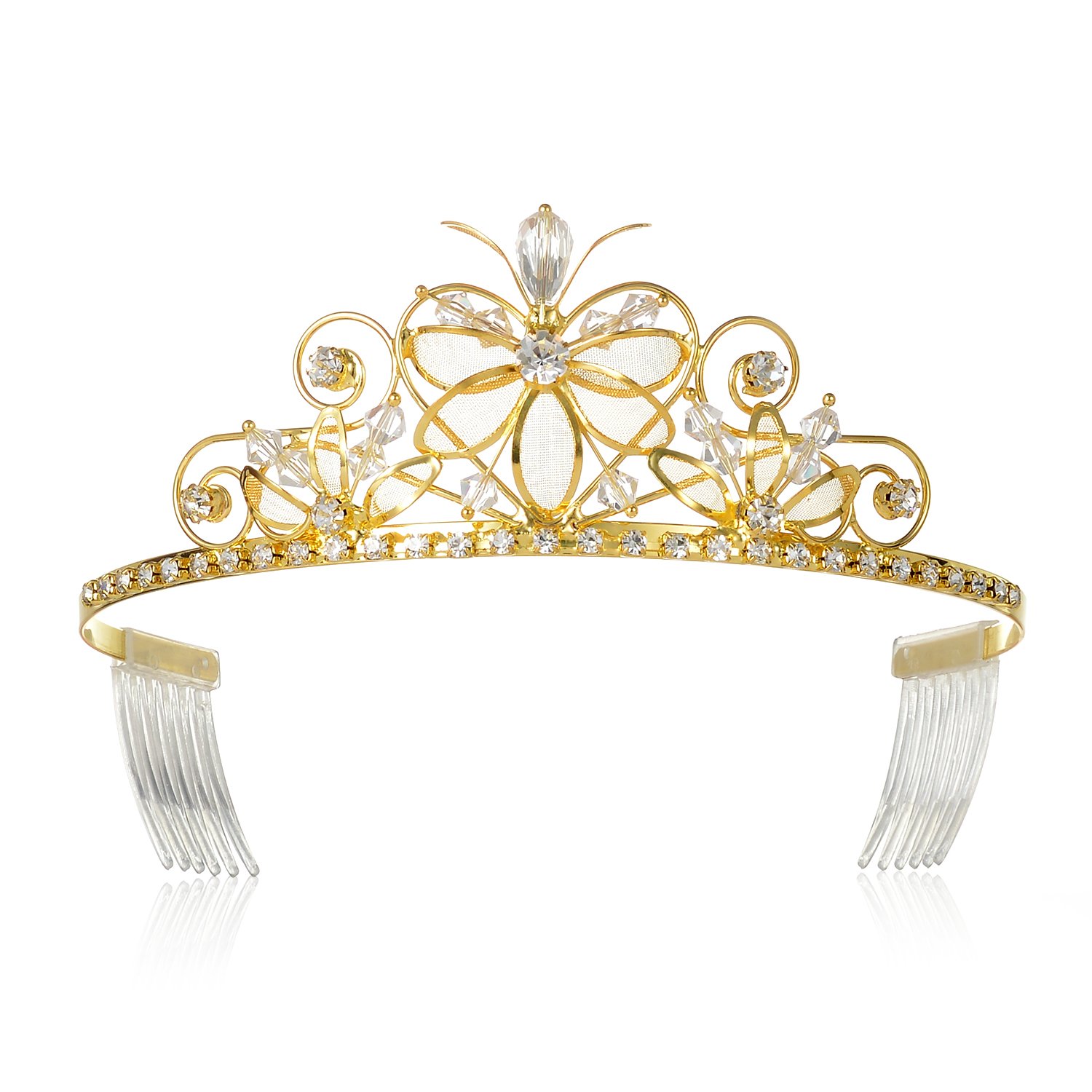 DcZeRong Princess Tiara Crown Prom Tiaras Crowns Silver