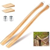 Bucherry 2 Set Beech Wood Axe Handle Replacement with Wedges, 28 Inches