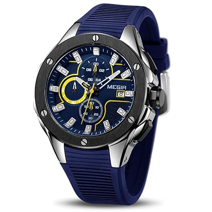 Quartz Chronograph Silicone Strap Army Military Mens Sport Watch