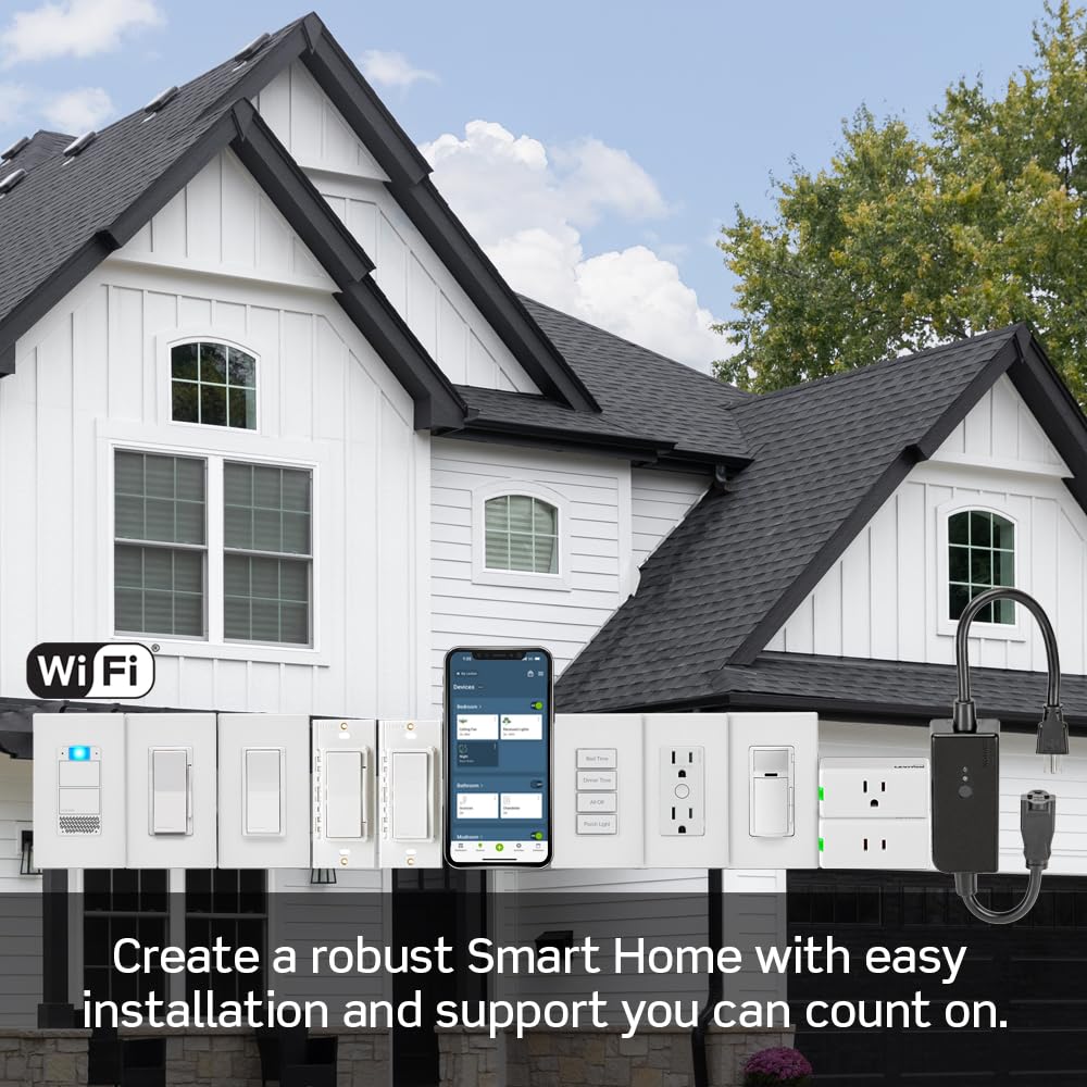 Leviton Decora Smart Fan Speed Controller, Wi-Fi 2nd Gen, Neutral Wire Required, Works with My Leviton, Alexa, Google Assistant, Apple Home/Siri & Wired or Wire-Free 3-Way, D24SF-1RW, White