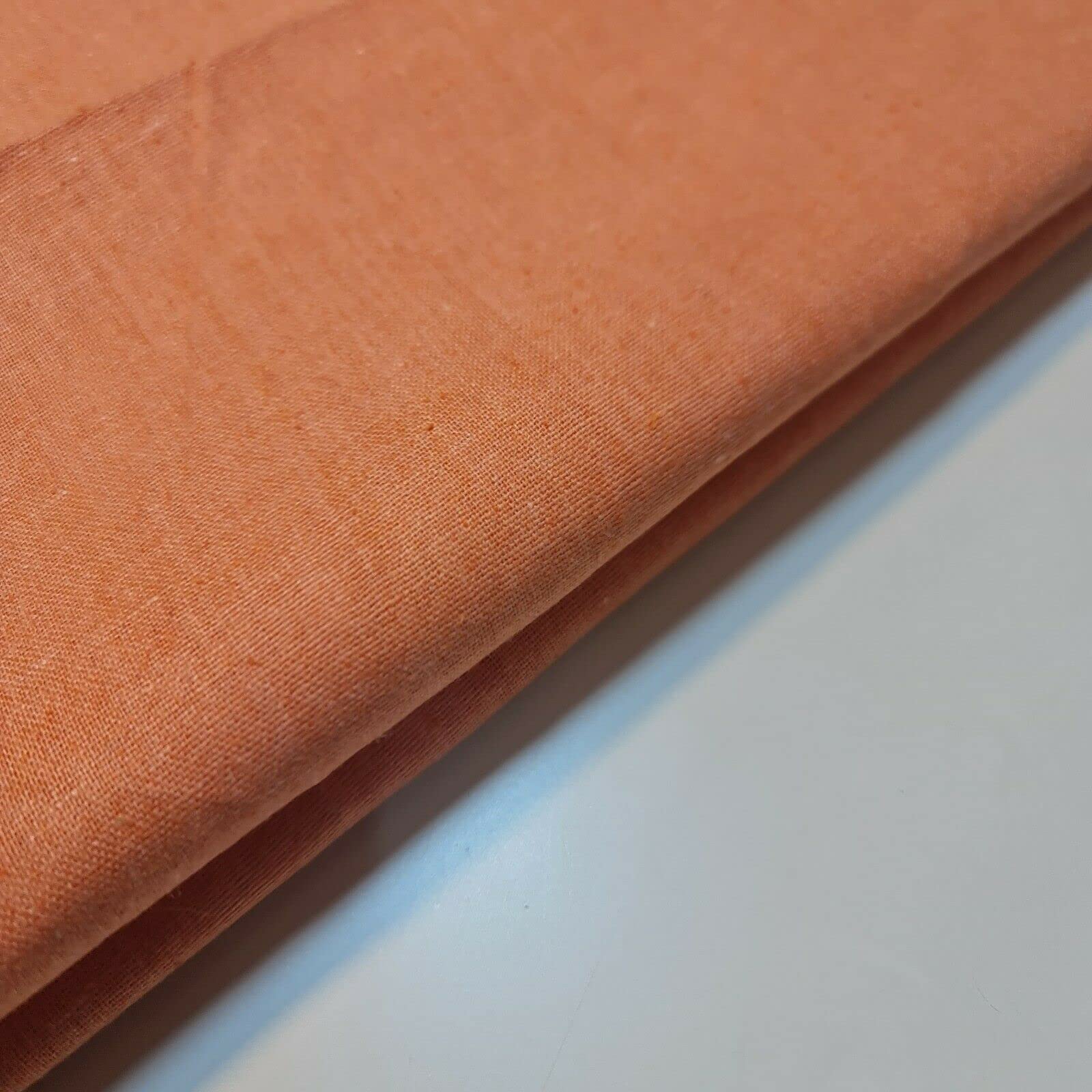 100% Cotton Calico Fabric – Medium Weight | 58" (150cm) Wide | Natural, Bleached & Dyed Options for Crafting, Dressmaking & Sewing | 1 Meter Pre-Cut (Orange)