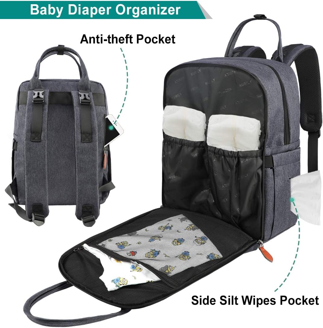 Sac à Langer SONARIN Grande Capacité Multifonctionnel - Imperméable Avec Matelas à Langer Et Bandoulière