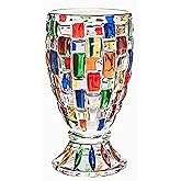 KNC Hand Painted Stained Glass Window Whiskey Tumblers,Lead-Free Crystal Colorful Drinking Glass Cups, Old Fashioned Glasses forDrinking Bourbon, Scotch Whisky, Cocktails, Cognac (Classic Weave)