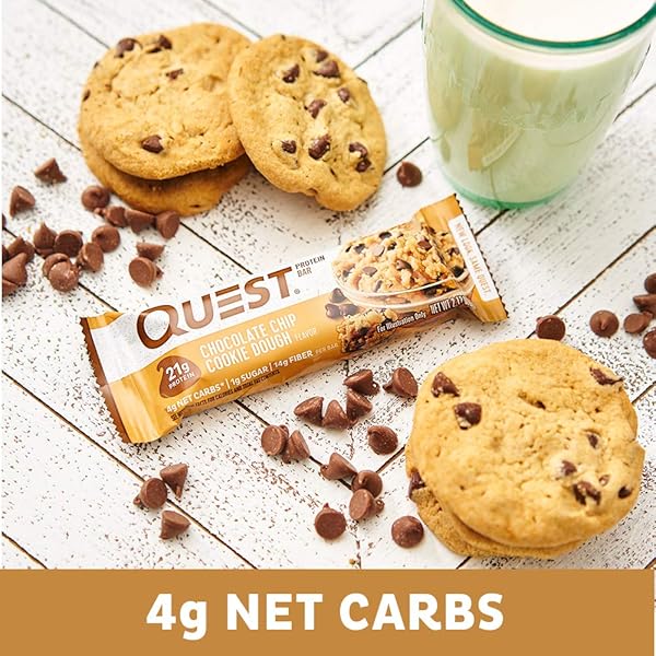 QUEST NUTRITION PROTEIN BAR, CHOCOLATE CHIP COOKIE DOUGH, 2.12 OZ,12 COUNT
