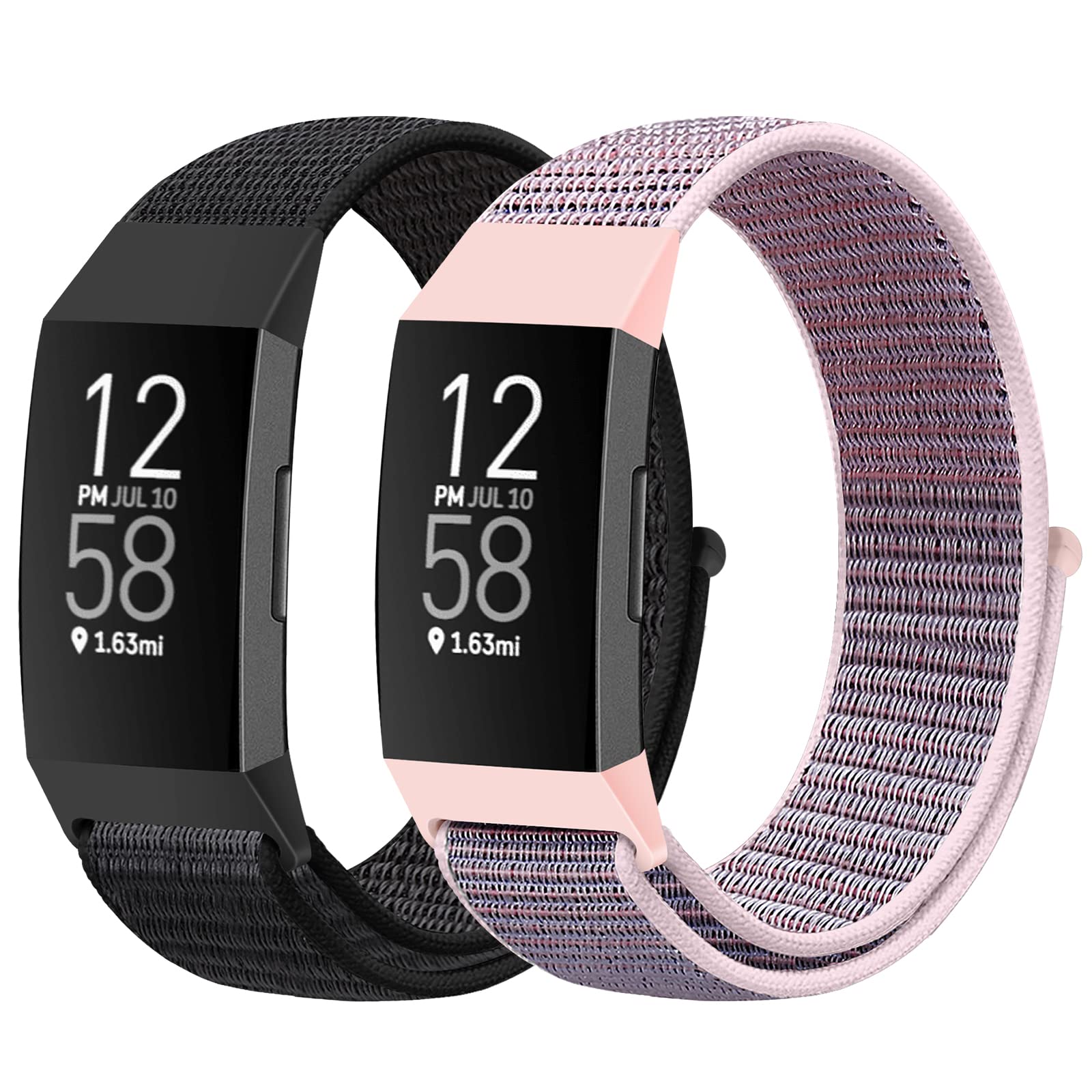 Runostrich Nylon Watch Straps Compatible with Fitbit Charge 4/Charge 3/SE, Soft Adjustable Replacement Wristband Breathable Sport Strap with Band for Women Men