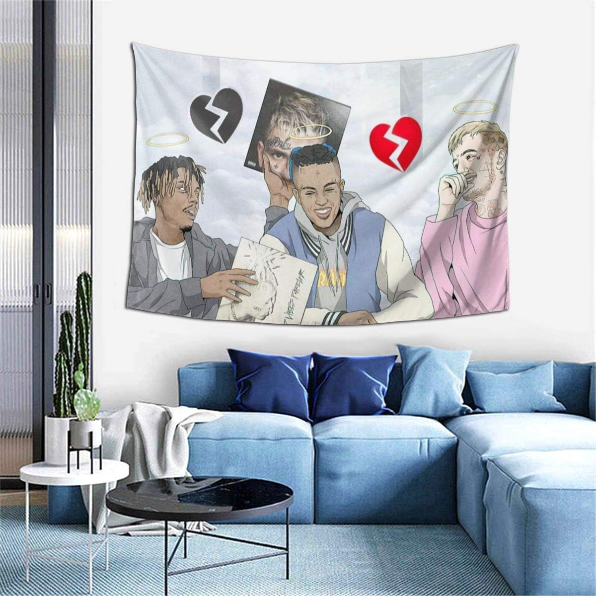 Hip Hop Rapper Juice Wrld Tapestries Small Art Wall Hanging Throw Tapestry 60x40 Inches For Bedroom Living Room