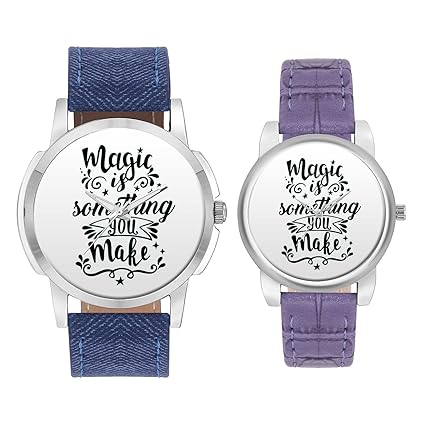 Gifts for Couple, Multicolor Dial Wrist Watch for Men and Women