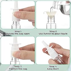 Piriuuo 6 Pcs Clear Nasal Spray Bottles, 10ml Empty