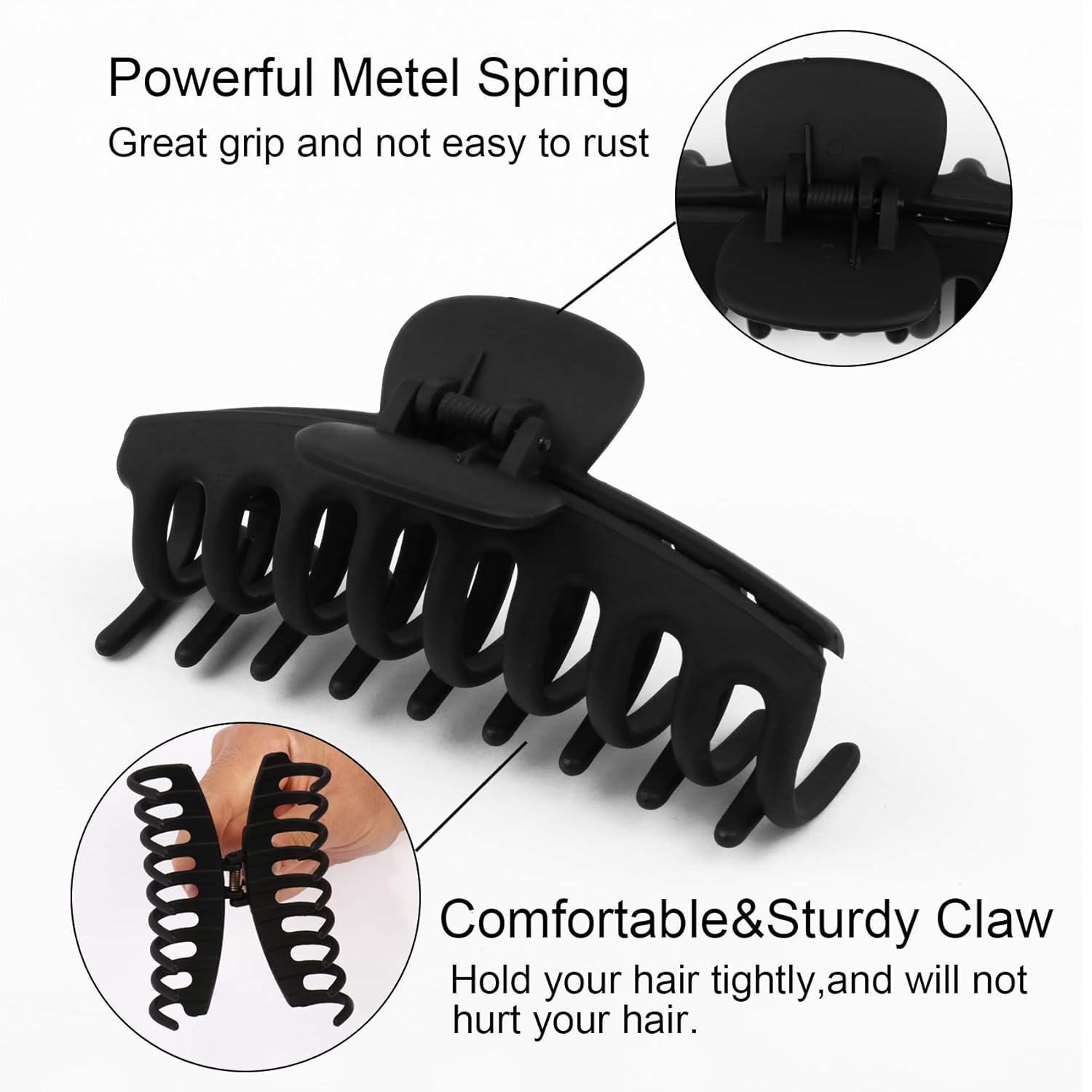 12 Pieces Big Hair Claw Clips, Messen Large Jaw Clips Non Slip Hair Clip Clamps Strong Hold Hair Catch Styling Accessories Ponytail Holder for Women Girls Christmas, 12 Colors : Beauty