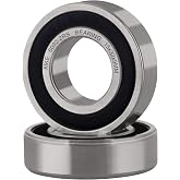 XIKE 6002-2RS Sealed Deep Groove Ball Bearings, 15x32x9 mm, 2-Pack | Pre-lubricated rubber seals retain grease and limit contaminants in electric motors, pumps, gearboxes and shop machinery.