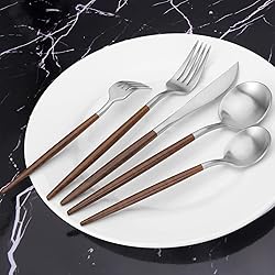 Silverware Set with black handle, Vanys 30 Piece