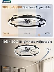 LEDIARY Ceiling Fans with Lights and