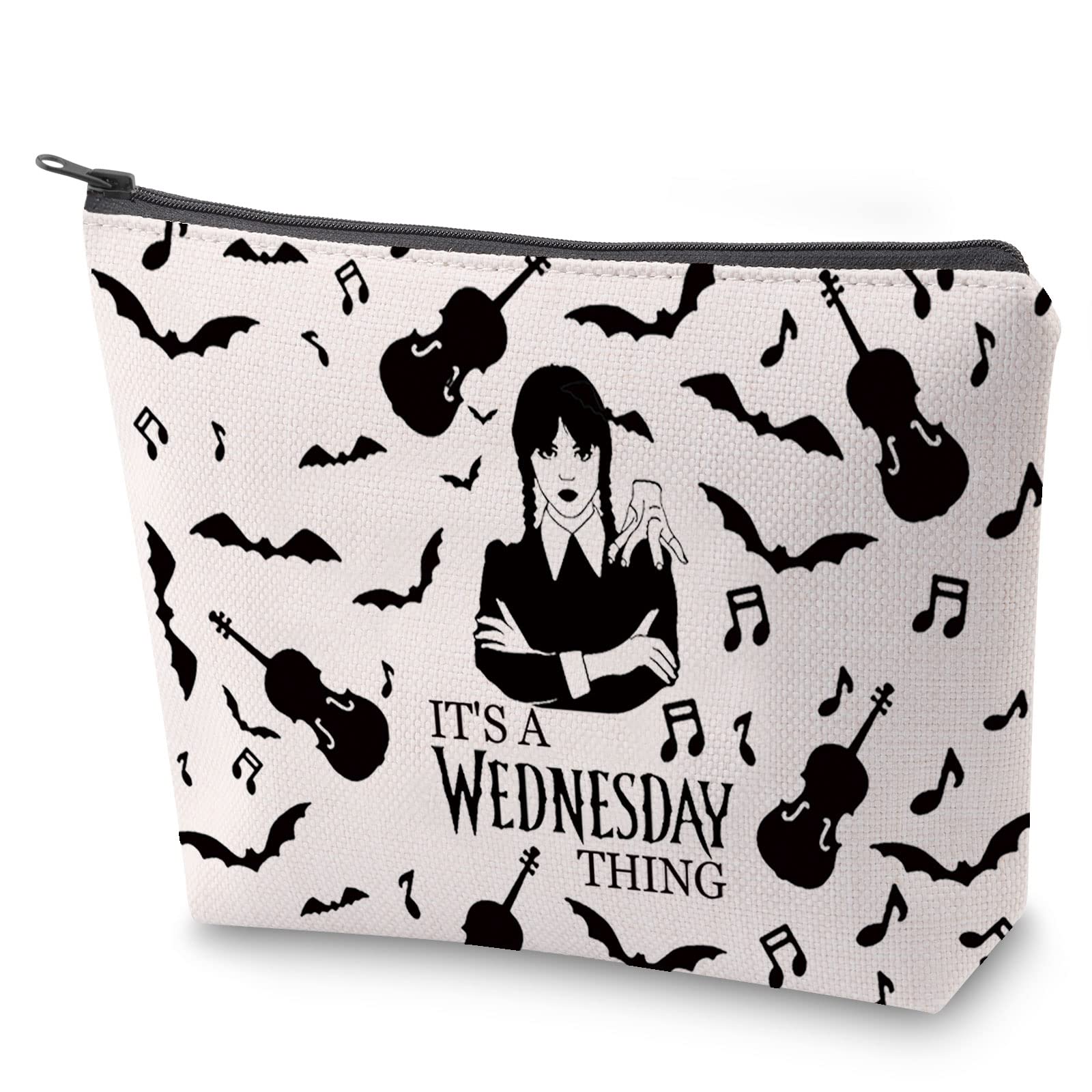 Horror Movie Cosmetic Bag Survival Kit It’s A Thing Makeup Bag With Zipper Horror Movie Merch (Wed Thing)