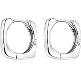 KristLand - Dainty S925 Silver Square Hoop Earrings for Women Lightweight Small Open Square Huggies